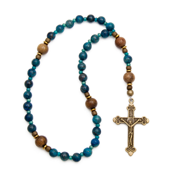 Anglican Prayer Beads, Good high quality Shepherd Cross, Sandalwood